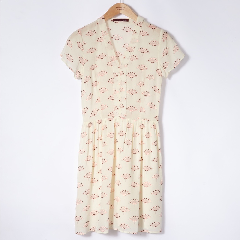 Comptoir does Cotonniers silk Ganaela lotus fan dress
